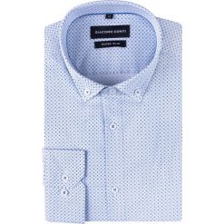 Koszula SIMONE KDBE000715. Niebieskie koszule męskie Giacomo Conti, m, bez wzorów, z bawełny, button down, z długim rękawem. Za 229,00 zł.
