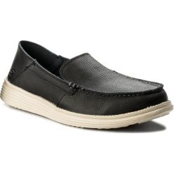 Mokasyny SKECHERS - Breson 65505/BLK Black. Czarne mokasyny męskie Skechers, ze skóry. W wyprzedaży za 169,00 zł.