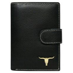 Portfel męski skórzany Buffalo Wild RM-06L-BAW 3. Czarne portfele męskie BUFFALO WILD, bez wzorów, ze skóry. Za 109,90 zł.