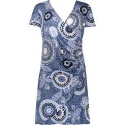 Sukienka w kolorze granatowym. Niebieskie sukienki damskie SUNSHINE, m, bez wzorów, retro, bez kołnierzyka, bez rękawów, midi, kopertowe. W wyprzedaży za 65,95 zł.