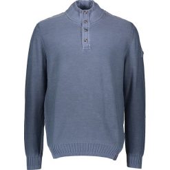 Sweter w kolorze niebieskim. Niebieskie swetry męskie Camel Active, xl, z aplikacjami, z bawełny, ze stójką, bez kaptura. W wyprzedaży za 159,95 zł.