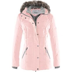 Kurtka zimowa 2 w 1 bonprix perłowy jasnoróżowy. Różowe kurtki damskie bonprix, na zimę, bez wzorów, bez kaptura. Za 239,99 zł.