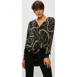 Guess Jeans - Bluzka Malou. Czarne bluzki asymetryczne Guess Jeans, m, z aplikacjami, z jeansu, casualowe. Za 369,90 zł.