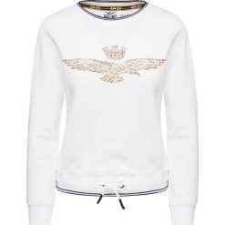 Bluza AERONAUTICA MILITARE. Niebieskie bluzy damskie Aeronautica Militare, bez wzorów, z dzianiny, bez rękawów, bez kaptura. Za 650,00 zł.