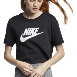 NIKE SPORTSWEAR ESSENTIAL CROPPED > BV6175-010. Koszulki damskie Nike, xl, bez wzorów, z bawełny, street, z kontrastowym kołnierzykiem, bez rękawów. Za 99,99 zł.