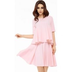 Komplet bluzka + spódnica l238. Niebieskie bluzki damskie marki Lemoniade, s, bez wzorów, eleganckie, krótkie, mini. W wyprzedaży za 129,00 zł.