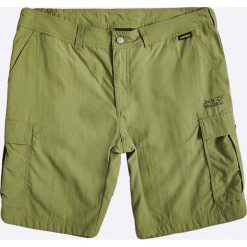 Jack Wolfskin - Szorty. Zielone spodenki i szorty męskie Jack Wolfskin, bez wzorów, z tkaniny, casualowe. W wyprzedaży za 219,90 zł.