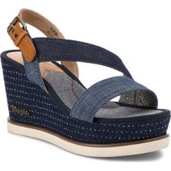 Sandały WRANGLER - Indigo Jeena WL181681 Navy 16. Niebieskie klapki damskie Wrangler, bez wzorów, ze skóry ekologicznej, bez obcasa, na obcasie. W wyprzedaży za 189,00 zł.