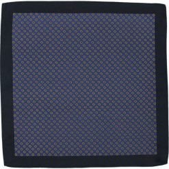 Stylowa, Męska Poszetka w Groszki, Kropki - Alties- Granatowa POSZALTS0161. Żółte poszetki męskie Alties, w grochy, z materiału, eleganckie. Za 27,00 zł.
