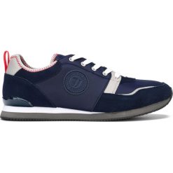 Trussardi Jeans Tenisówki Niebieski. Niebieskie trampki męskie Trussardi Jeans, bez wzorów, z jeansu, bez zapięcia. Za 585,95 zł.