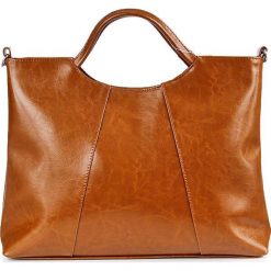 Skórzana damska aktówka DAN-A T59 camel - camel. Brązowe aktówki damskie DAN-A, bez wzorów, ze skóry, eleganckie, bez dodatków. Za 259,99 zł.