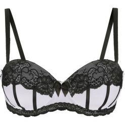 Biustonosz "bardotka" bonprix ecru-czarny. Białe biustonosze bonprix, bez wzorów. Za 59,99 zł.