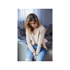 Bluza Basic V-neck Warm Taupe. Brązowe bluzy damskie Hello rabbit, bez wzorów, z bawełny, bez rękawów, bez kaptura. Za 199,00 zł.