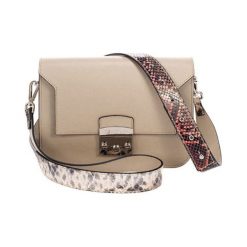 Torebki klasyczne damskie: Skórzana torebka w kolorze taupe – (S)26 x (W)15 x (G)8 cm