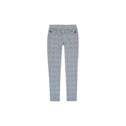 Spodnie damskie legginsy. Niebieskie spodnie damskie z wysokim stanem marki TXM, z włókna. Za 29,99 zł.