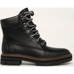 Timberland - Workery skórzane London Square. Czarne workery damskie Timberland, ze skóry, bez obcasa, na obcasie, na sznurówki. W wyprzedaży za 659,90 zł.