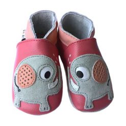 Buciki niemowlęce: Skórzane buty niemowlęce w kolorze jasnoróżowo-szarym