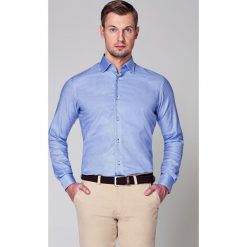 Koszula Granatowa Zamur. Niebieskie koszule męskie LANCERTO, m, bez wzorów, z bawełny, eleganckie, bez kołnierzyka, bez rękawów. W wyprzedaży za 139,90 zł.