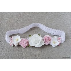 Filipola opaska do włosów WIANEK kwiaty NEW BORN. Białe ozdoby do włosów Pakamera. Za 64,00 zł.