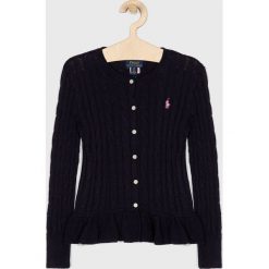 Polo Ralph Lauren - Sweter dziecięcy 128 - 176 cm. Niebieskie swetry dziewczęce z bawełny, polo. W wyprzedaży za 269,90 zł.
