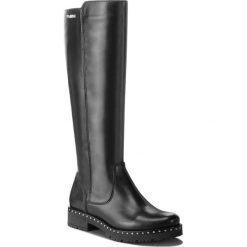 Oficerki EVA MINGE - Aldaya 4AW 18SM1372552EF 101. Czarne kozaki damskie marki Eva Minge, ze skóry ekologicznej, przed kolano, na wysokim obcasie, na obcasie, bez zapięcia. W wyprzedaży za 389,00 zł.