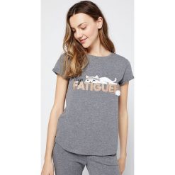 Etam - T-shirt piżamowy Pepino. Szare piżamy damskie Etam, s, z nadrukiem, z bawełny, bez rękawów. W wyprzedaży za 59,90 zł.