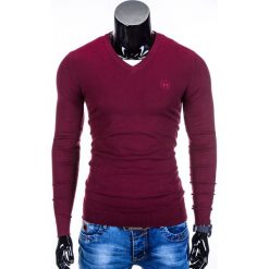 Swetry męskie: SWETER MĘSKI E74 – BORDOWY