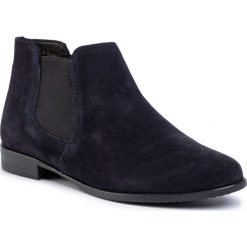 Sztyblety TAMARIS - 1-25038-23 Navy 805. Niebieskie kozaki damskie Tamaris, na imprezę, ze skóry, bez obcasa, na obcasie, bez zapięcia. W wyprzedaży za 149,00 zł.