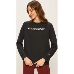 Tommy Sport - Bluza. Niebieskie bluzy sportowe damskie Tommy Sport, s, z nadrukiem, z bawełny, bez rękawów, bez kaptura. Za 299,90 zł.