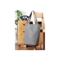 Shopper bag XL szara torba na zamek Vegan. Szare shopper bag damskie Hairoo, w paski. Za 155,00 zł.
