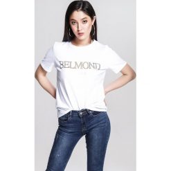 Biały T-shirt Technology. Białe t-shirty damskie Renee, s, z napisami, z dzianiny, z okrągłym kołnierzem. Za 49,99 zł.