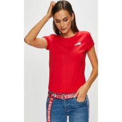 Only - Top. Szare topy damskie ONLY, l, z nadrukiem, z bawełny, z okrągłym kołnierzem. Za 59,90 zł.