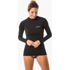 TOP UV surfing długi rękaw 100 damski. Czarne topy damskie OLAIAN, s, bez wzorów, z elastanu, sportowe, bez kołnierzyka. Za 39,99 zł.
