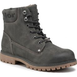 Trapery TOM TAILOR - 7990114 Coal. Szare trapery damskie Tom Tailor, ze skóry ekologicznej, bez obcasa, bez zapięcia. W wyprzedaży za 179,00 zł.