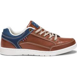 Trampki męskie: BUTY MĘSKIE TRAMPKI T191 – BRĄZOWE