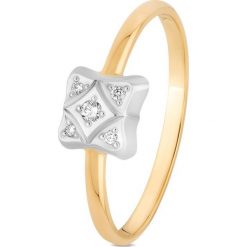 PROMOCJA Złoty Pierścionek - złoto 585, Brylant 0,04ct. Żółte pierścionki damskie W.KRUK, z brylantem, srebrne. W wyprzedaży za 629,00 zł.