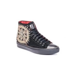 Buty Roberto Cavalli ANERO. Czarne trampki męskie Roberto Cavalli, bez wzorów, bez zapięcia. Za 1279,20 zł.