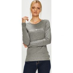 Emporio Armani - Bluzka. Szare koszule damskie Emporio Armani, na co dzień, s, z nadrukiem, z elastanu, casualowe, z okrągłym kołnierzem, bez rękawów. W wyprzedaży za 159,90 zł.