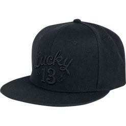 Lucky 13 Shocker Czapka Snapback czarny. Czarne czapki z daszkiem damskie marki Lucky 13, z aplikacjami, z tworzywa sztucznego. Za 99,90 zł.