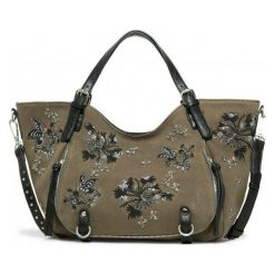 Desigual Torebka Damska Khaki Carnaby Rotterdam. Brązowe torebki klasyczne damskie marki Desigual, bez wzorów, bez dodatków. W wyprzedaży za 335,00 zł.