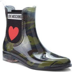 Kalosze LOVE MOSCHINO - JA21013G06JP0852 St.Camoufl.Mili. Zielone buty zimowe damskie Love Moschino, z materiału. Za 559,00 zł.