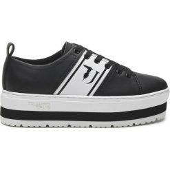 Trussardi Jeans Tenisówki Czarny Biały. Czarne koturny damskie z jeansu. Za 757,95 zł.