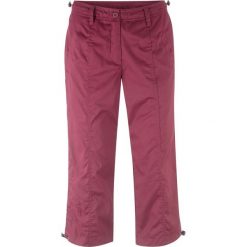 Spodnie 3/4 z haftem bonprix bordowy. Czerwone spodnie damskie bonprix. Za 84,99 zł.