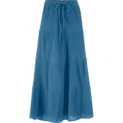 Spódnica maxi z kreszowanej bawełny bonprix niebieski dżins. Niebieskie spódniczki damskie bonprix, bez wzorów, z bawełny, maxi. Za 89,99 zł.