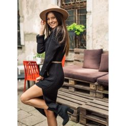 SUKIENKA BEATRICE BLACK. Czarne sukienki damskie Fanaberia.com, bez wzorów, z długim rękawem, długie, bez kaptura. Za 69,90 zł.