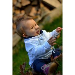 Bluzy dziewczęce: Bluza dziecięca z kominem kolorowe kropki