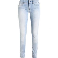 Replay LUZ Jeans Skinny Fit stone blue denim. Szare jeansy damskie Replay, bez wzorów, z elastanu. W wyprzedaży za 373,45 zł.