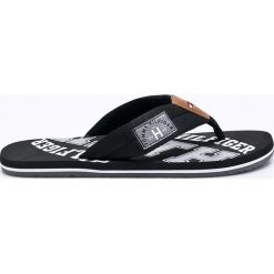 Tommy Hilfiger - Japonki. Czarne kapcie męskie TOMMY HILFIGER, ze skóry. W wyprzedaży za 129,90 zł.