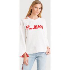 SWETER PINKO. Białe swetry damskie Pinko, s, z nadrukiem, bez rękawów, bez kaptura. Za 680,00 zł.
