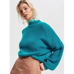 Sweter z regularnym splotem - Turkusowy. Niebieskie swetry damskie marki Reserved, s, bez wzorów, ze splotem, bez rękawów, bez kaptura. Za 119,99 zł.
